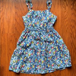 American Living Blue Flower Garden Dress Girls 14